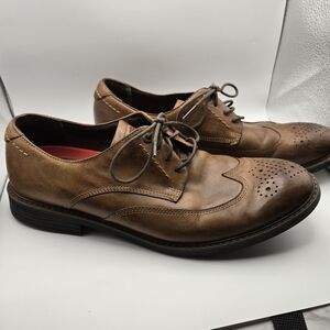 Rockport Mens Brown Leather Trutech Wingtip Lace Up Oxford Shoes